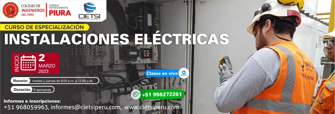 CURSO DE ESPECIALIZACIÓN EN INSTALACIONES ELÉCTRICAS 2023